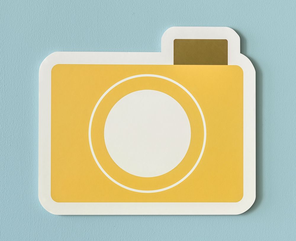 Icon of yellow paper camera folder