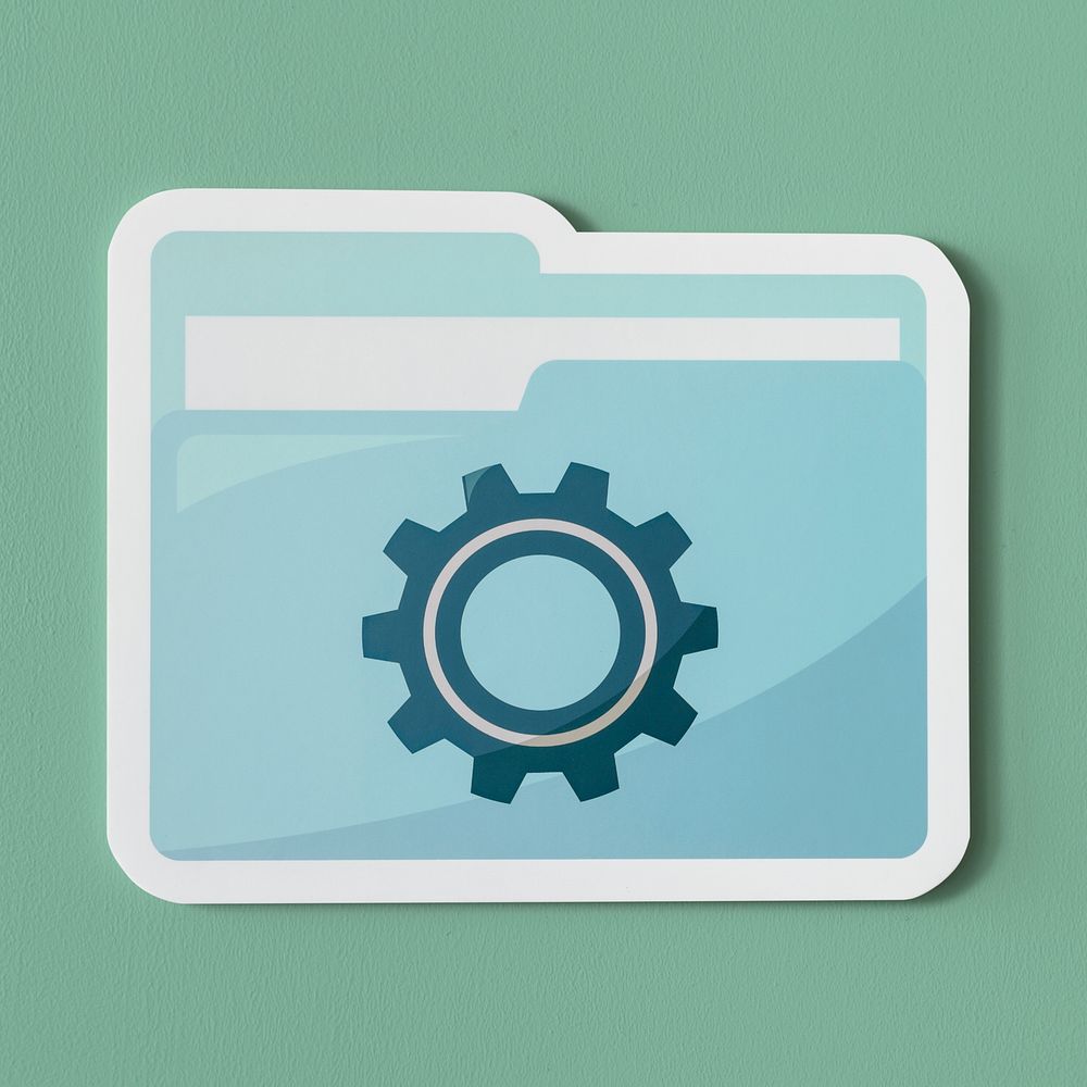 Paper cut out settings folder icon