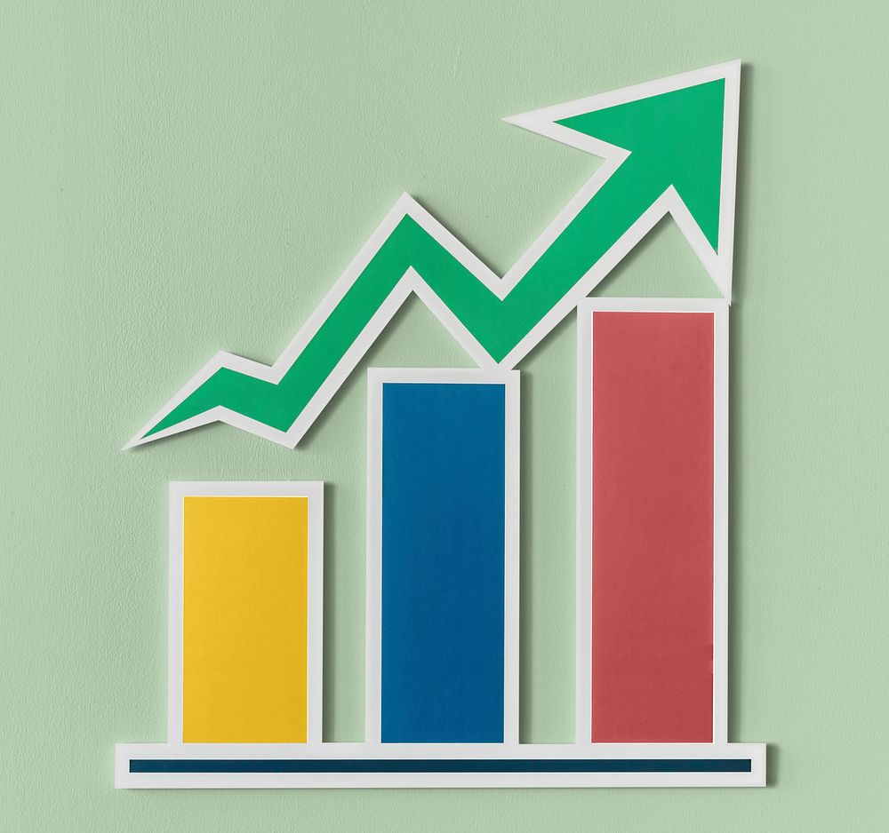 Business growth bar chart icon