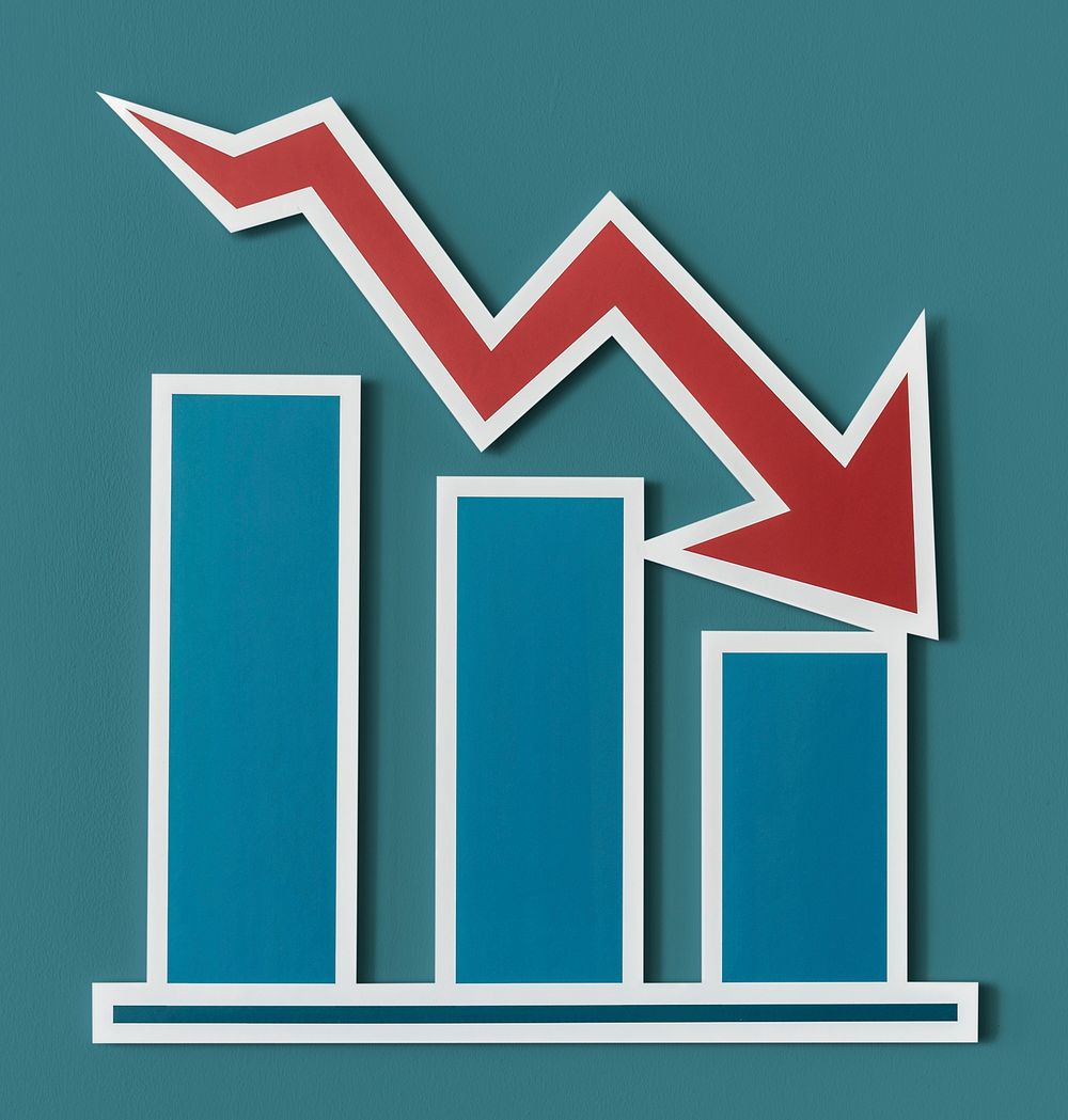Declining business report bar chart