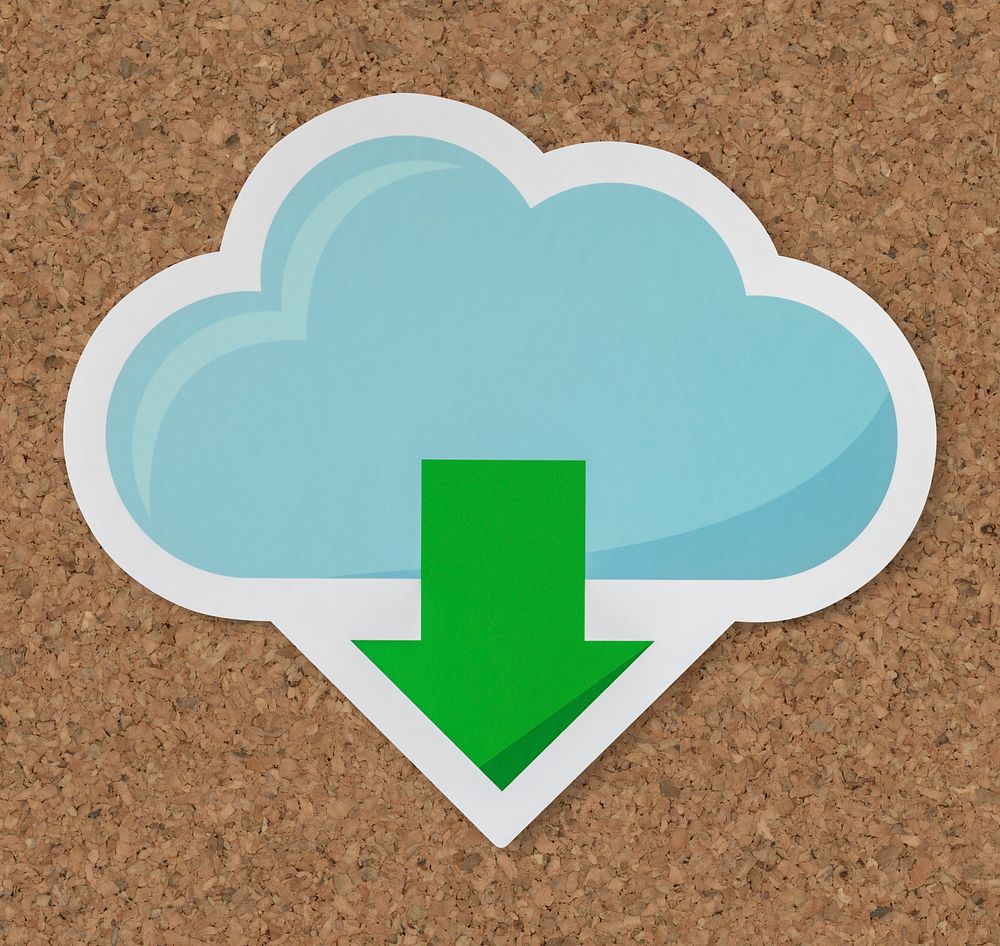 Cloud downloading icon technology graphic