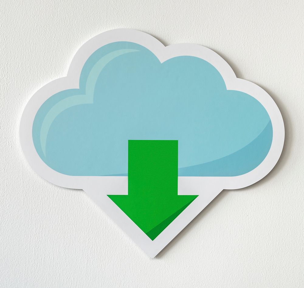 Cloud downloading icon technology graphic