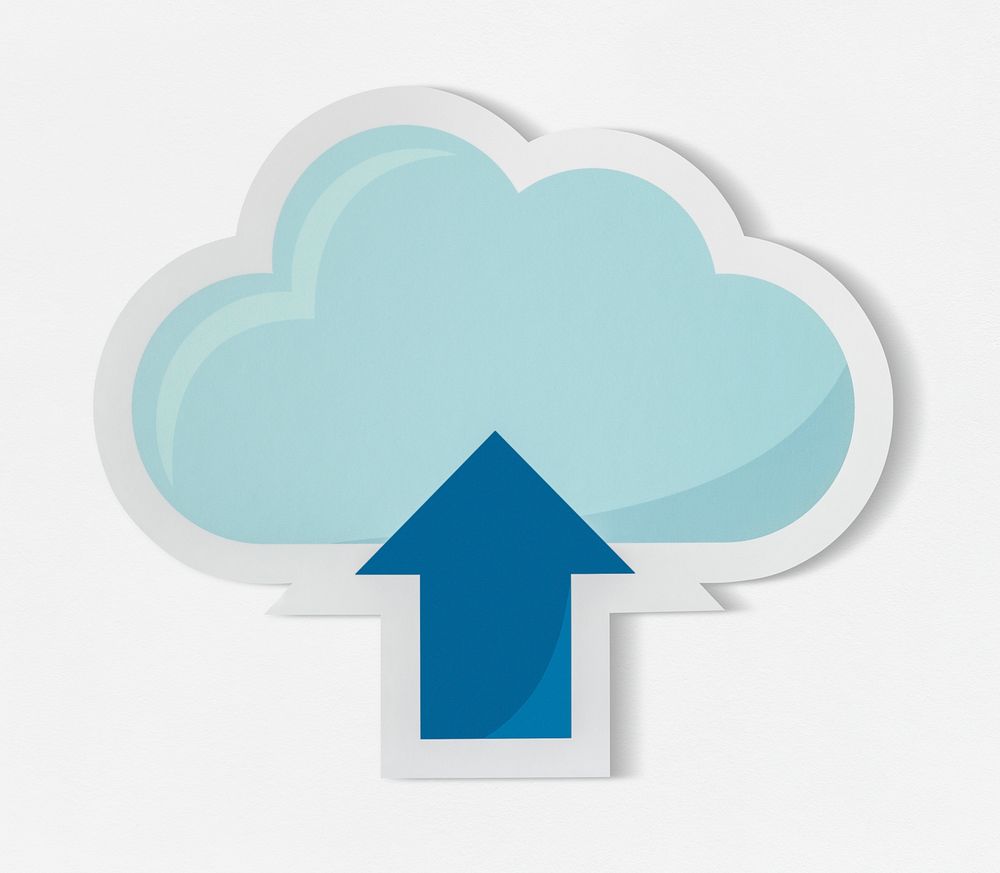 Cloud uploading icon technology graphic
