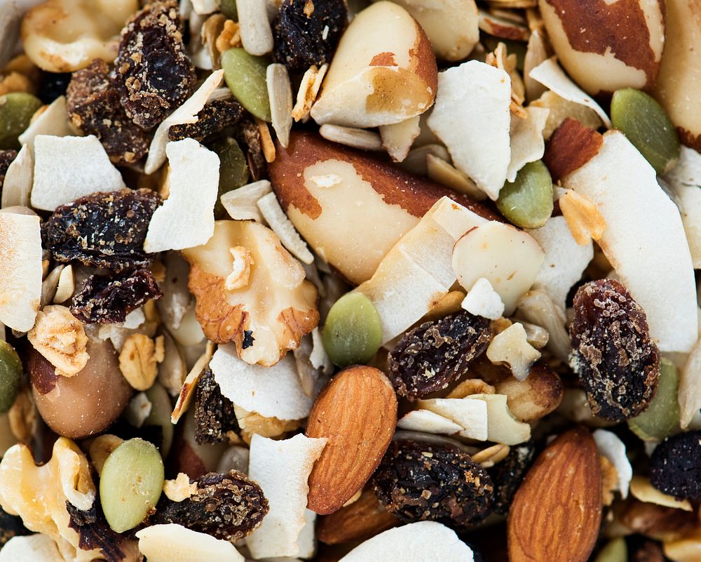 closeup of mixed nuts