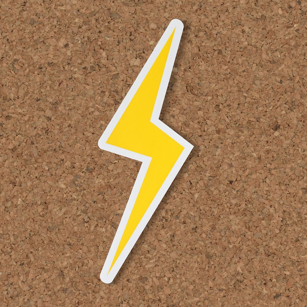 Yellow electric lightning bolt icon