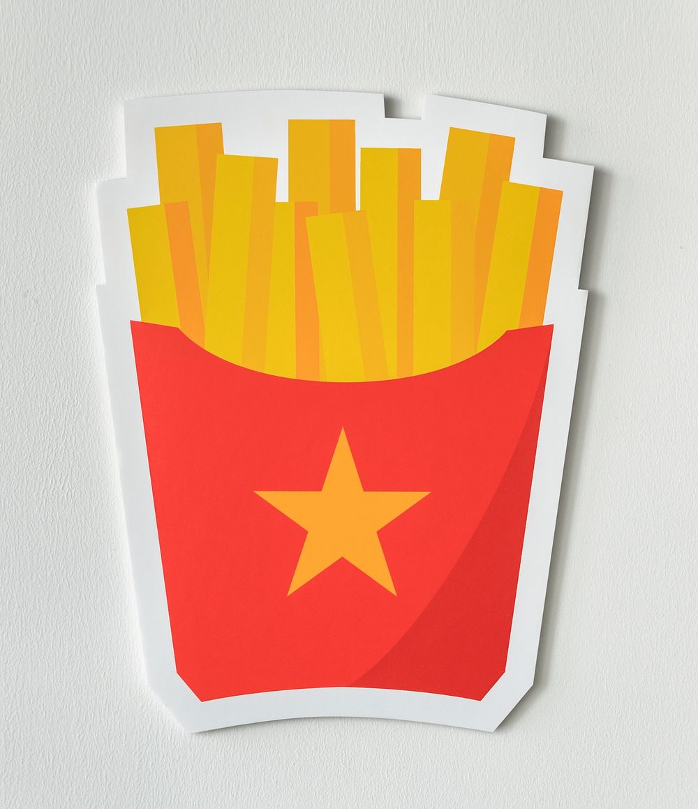 French fries junk food icon