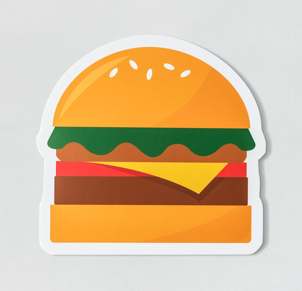 Cheeseburger fast food icon graphic