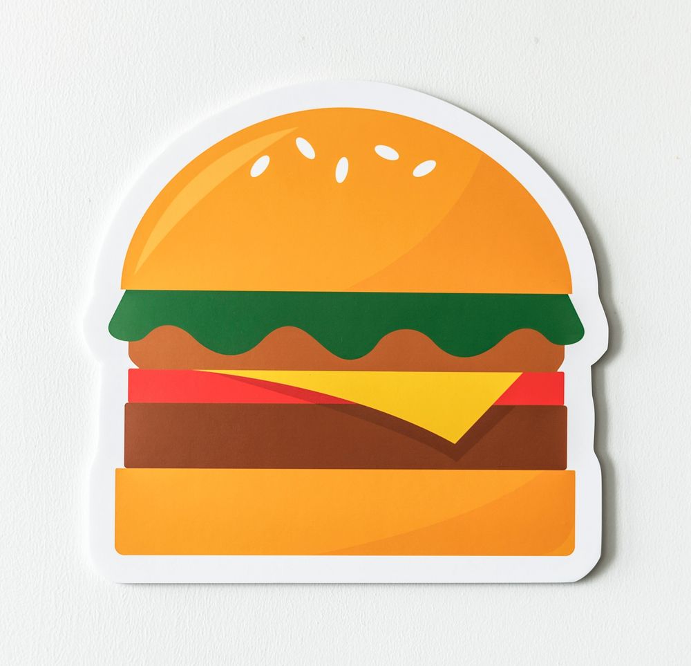 Cheesebuerger fast food icon graphic