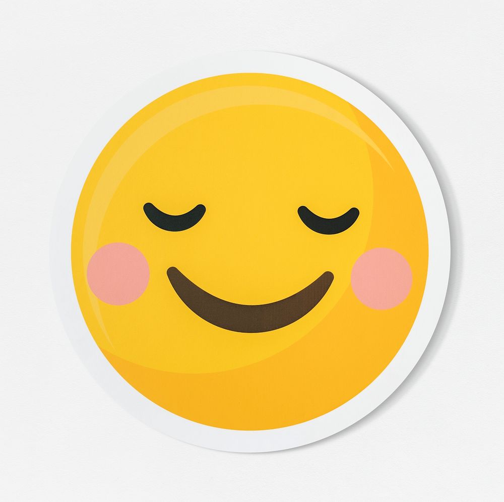 Emoticon happiness and shy icon
