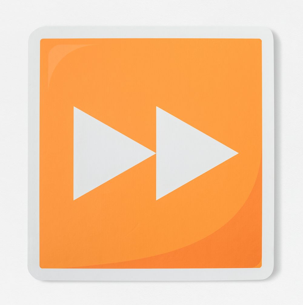 Orange forward button music icon