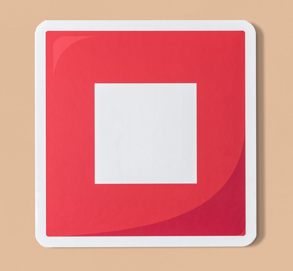 Red stop button music icon