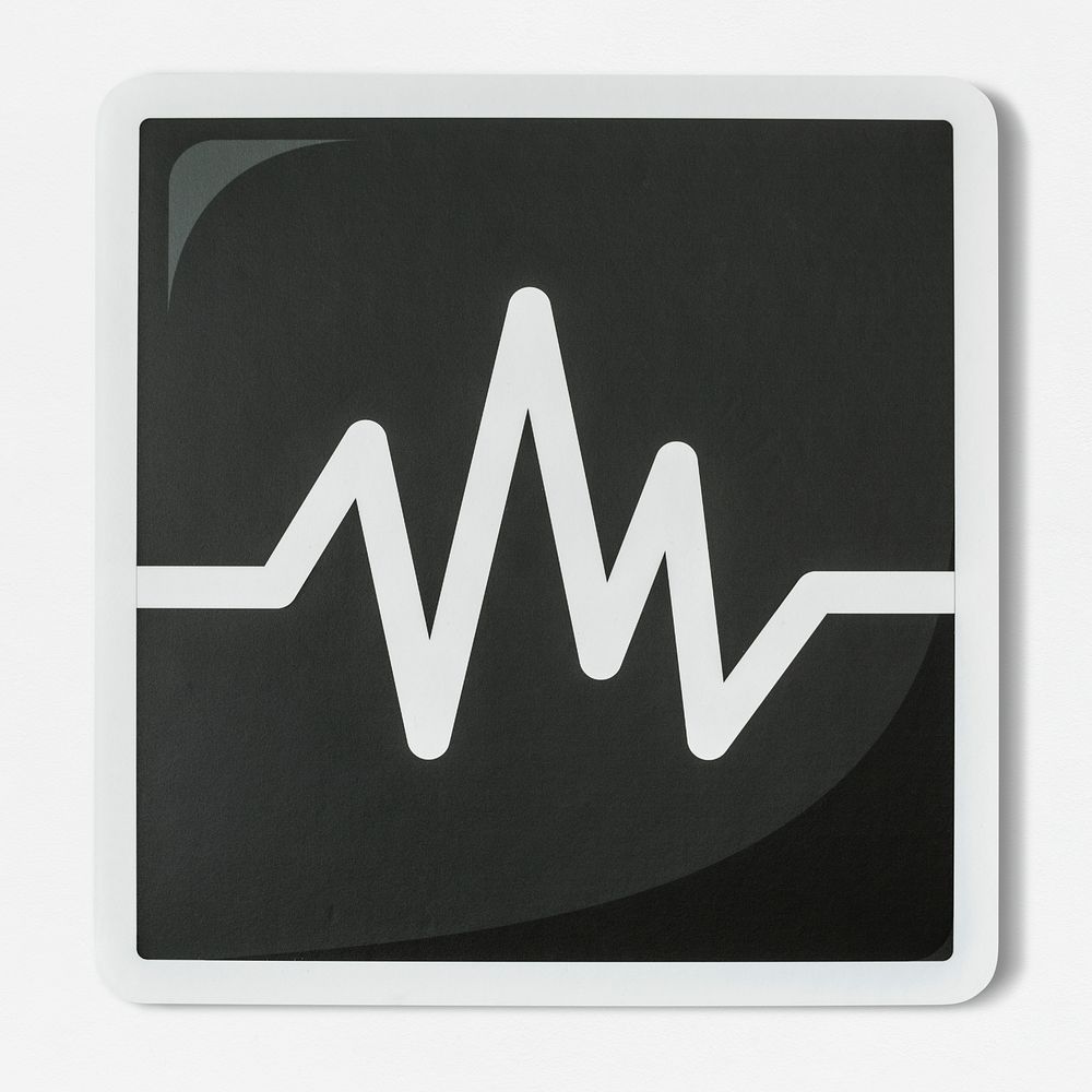 Black and white icon of audio