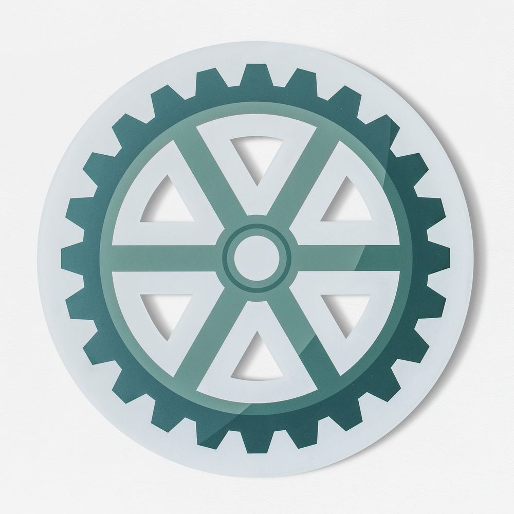 Paper craft of cog wheel icon