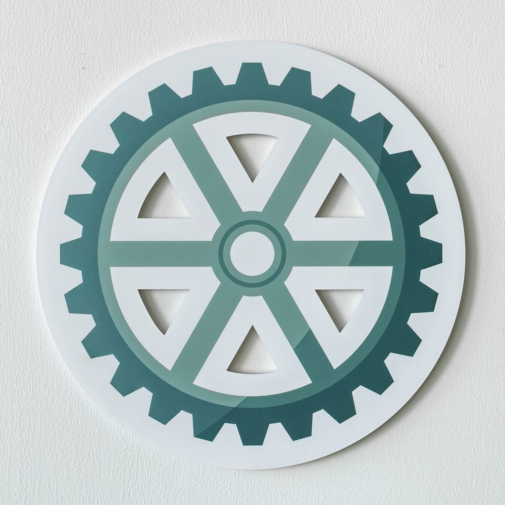 Paper craft of cog wheel icon