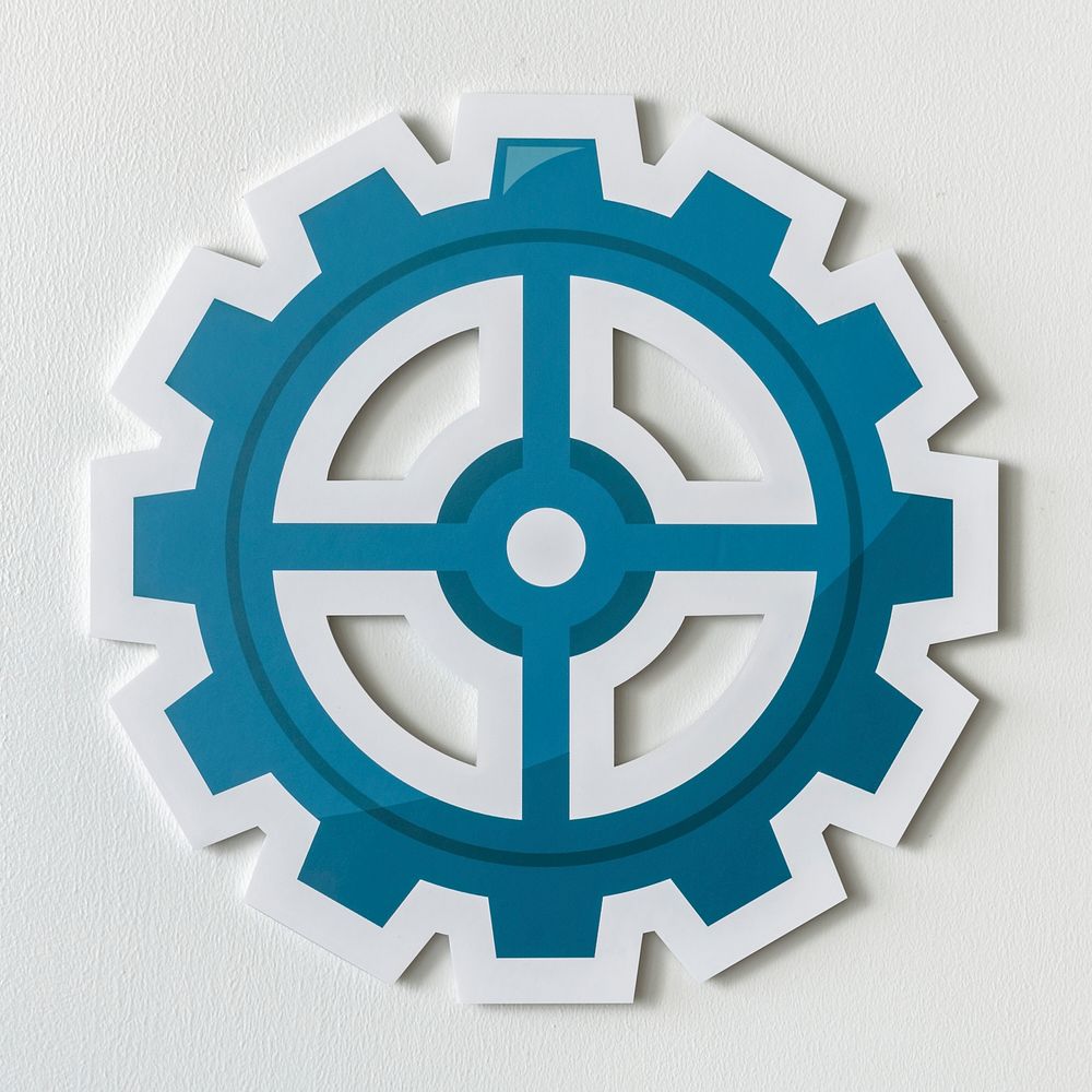 Paper craft of cog wheel icon