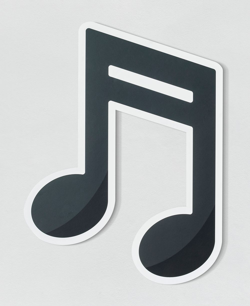 Musical note audio cut out icon