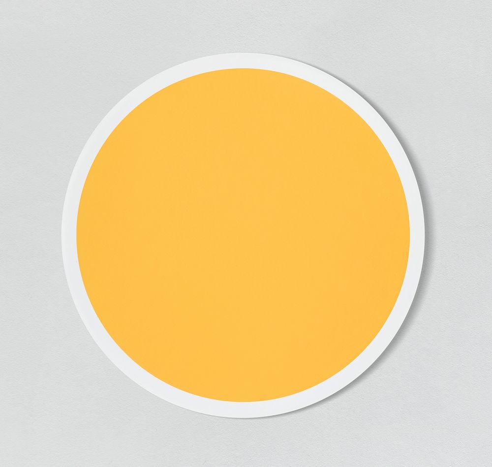 Yellow circle button icon isolated