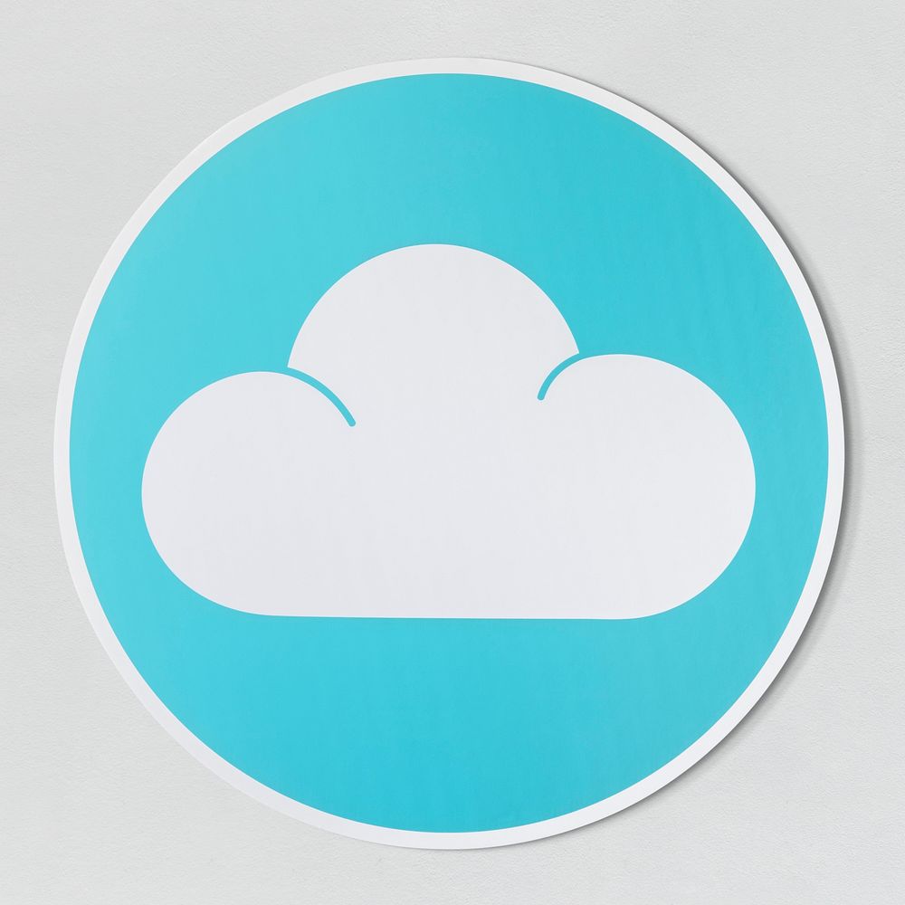 Blue cloud icon technology graphic