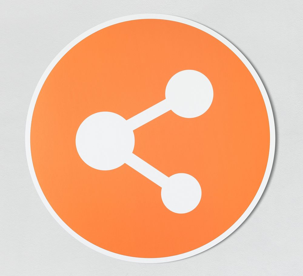 Orange symbol of sharing icon