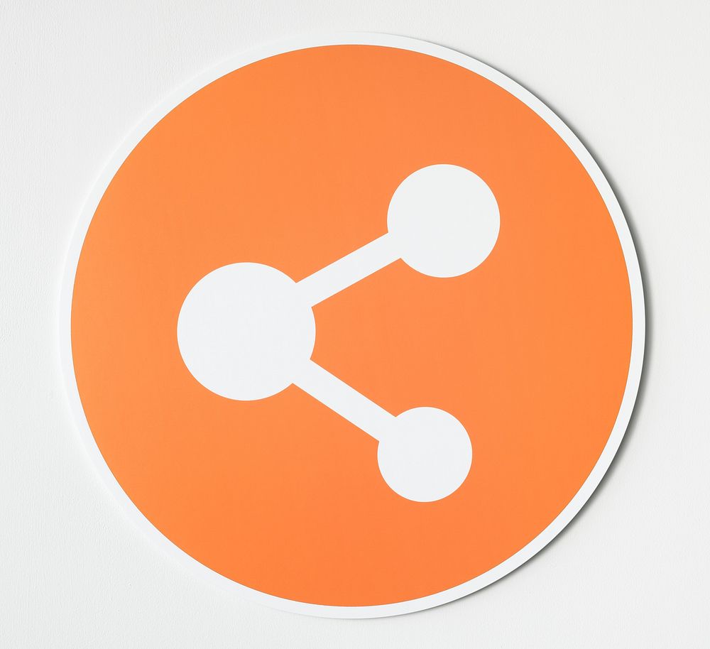 Orange symbol of sharing icon