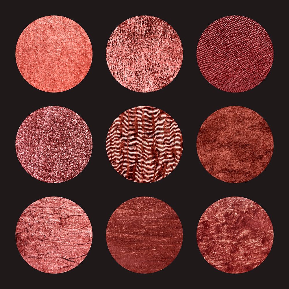 Set of round red texture vectors