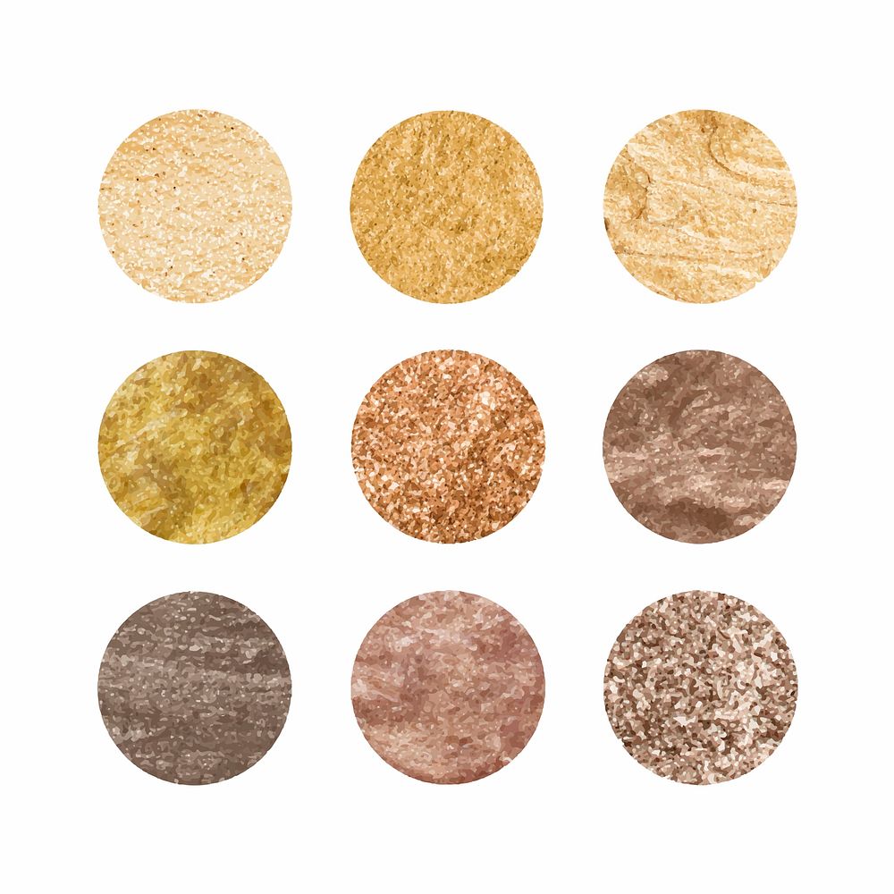 Set of round golden texture vectors