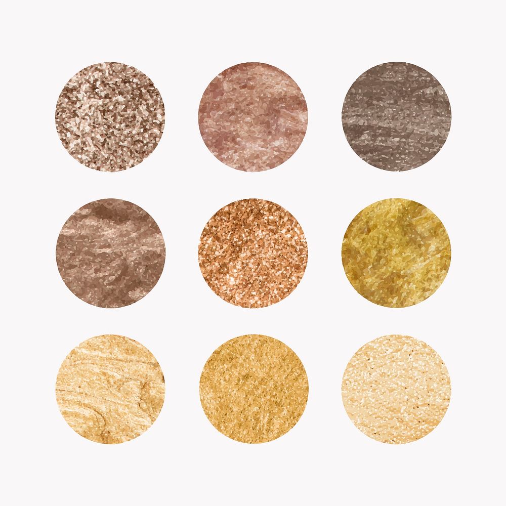 Set of round golden texture vectors
