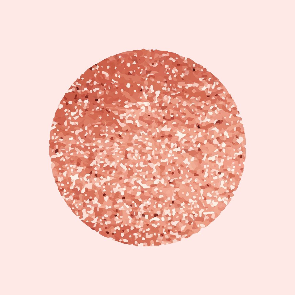 Round pink glittery badge vector