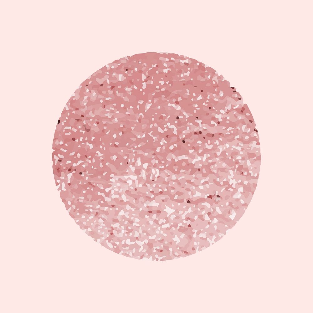 Round pink glittery badge vector