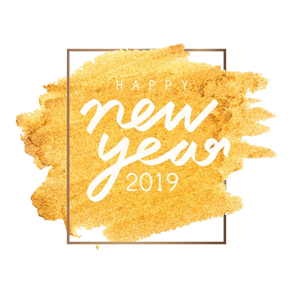 Happy New Year shimmer badge vector