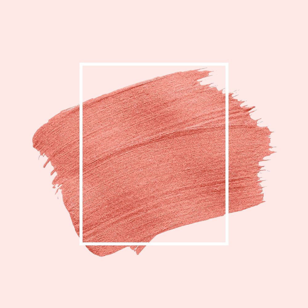 Pink shimmery brush stroke badge vector