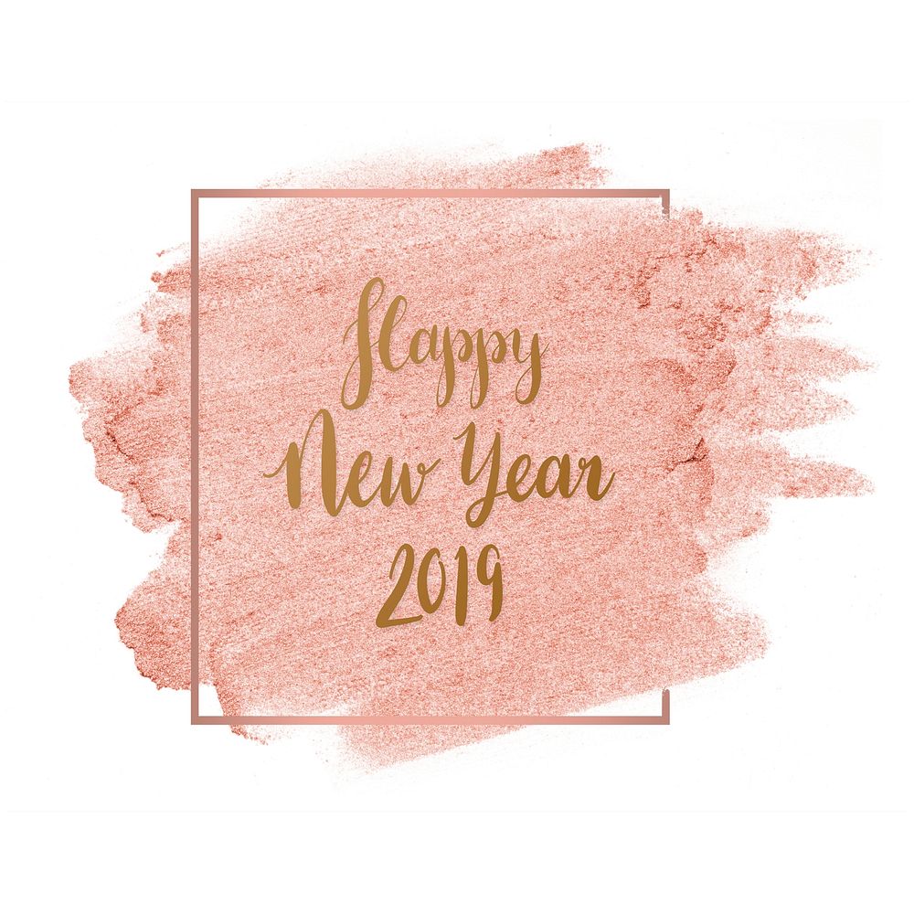 Pink happy New Year shimmer badge
