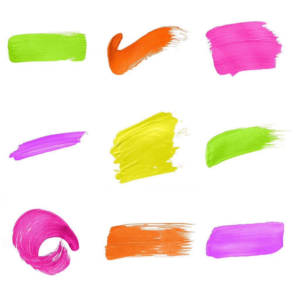 Set of colorful brush stroke badges