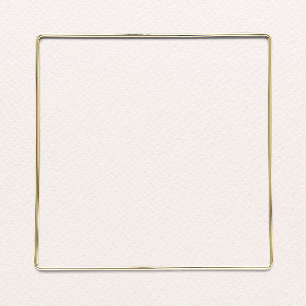Square gold frame on paper texture background