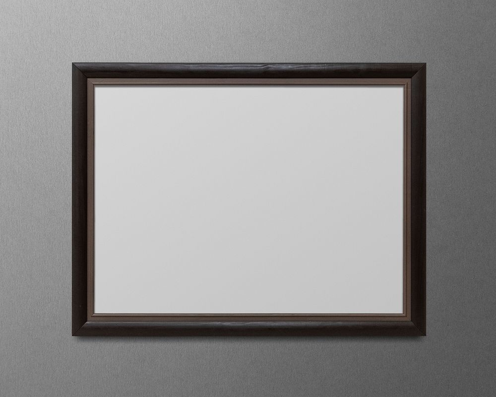 Wooden picture frame mockup illustration