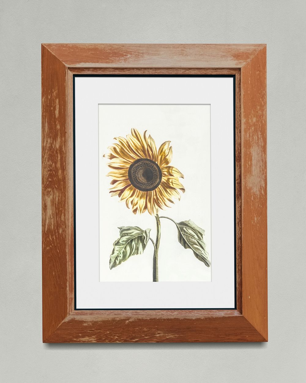 Wooden picture frame mockup illustration