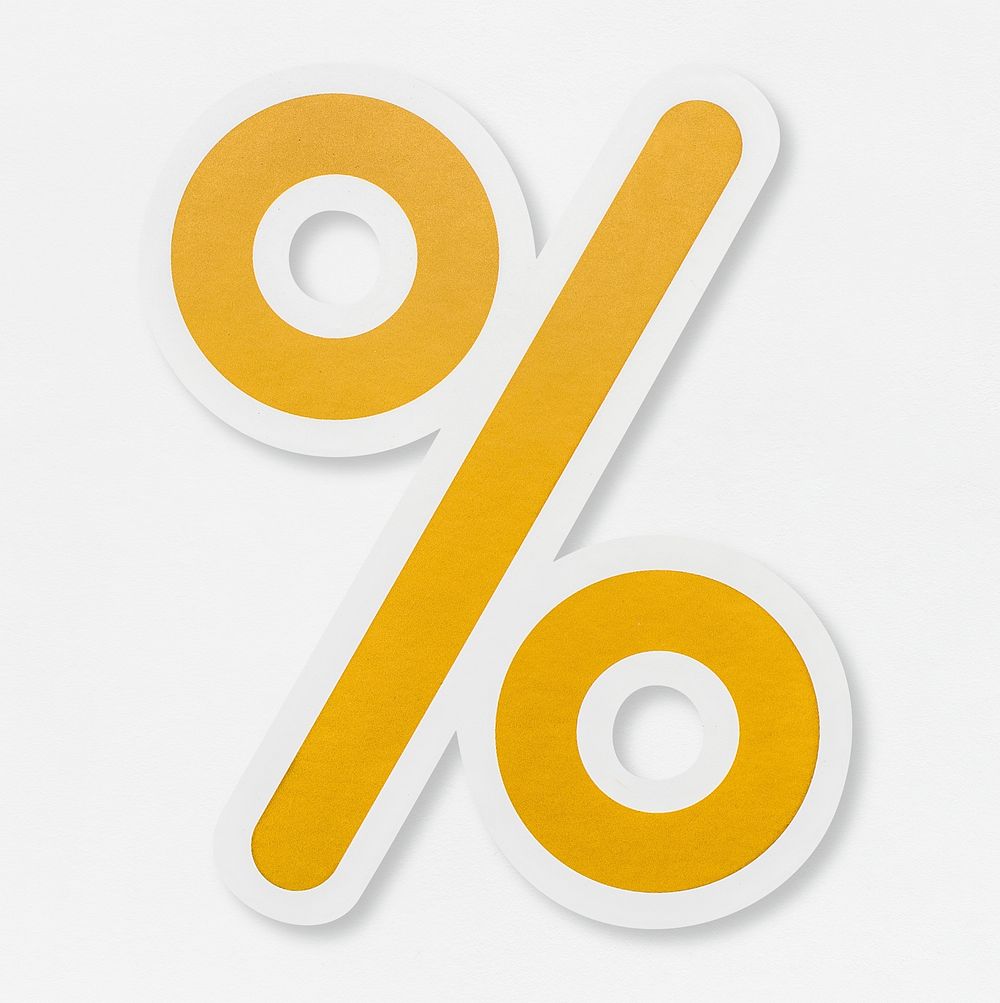 Percentage sign icon isolated on a background
