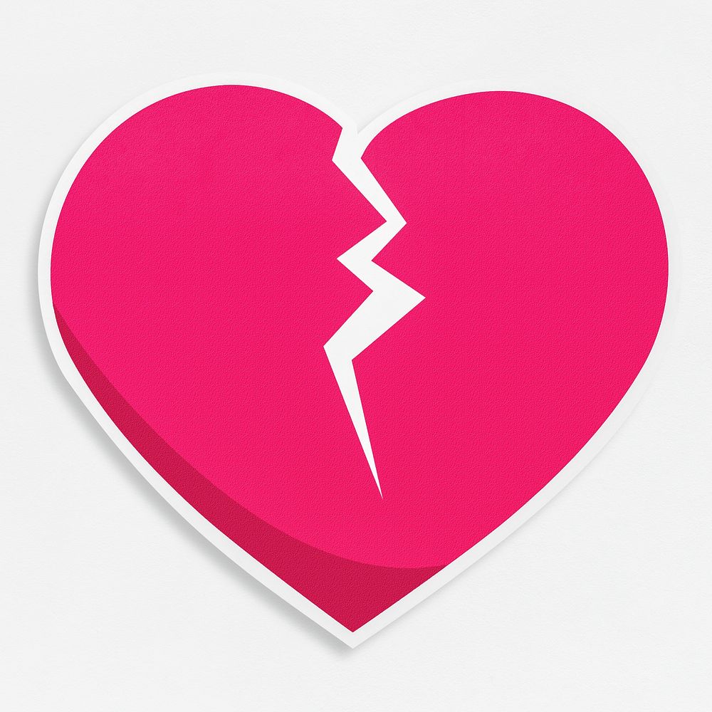 Broken heart icon isolated