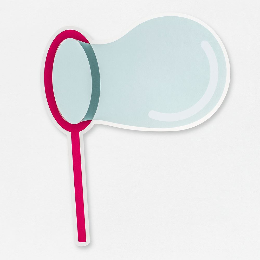 Bubble blower in hoop icon isolated