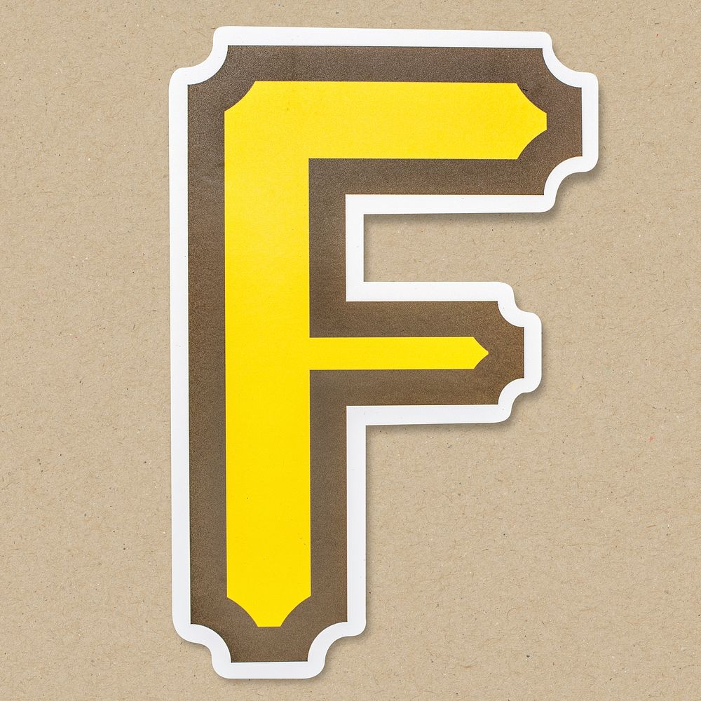 English alphabet letter F icon isolated
