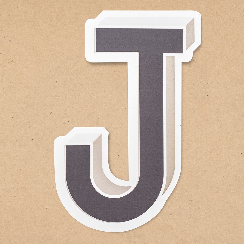English alphabet letter J icon isolated