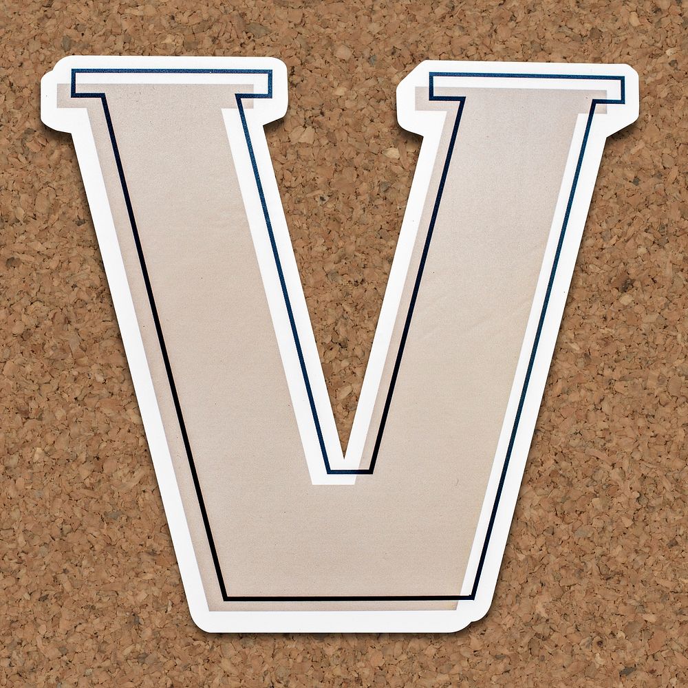 English alphabet letter V icon isolated