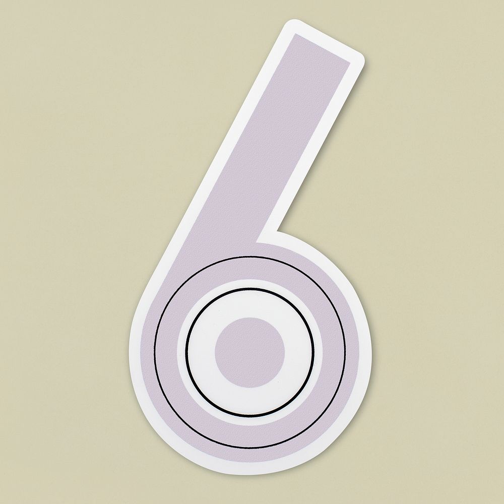 Number 6 icon isolated