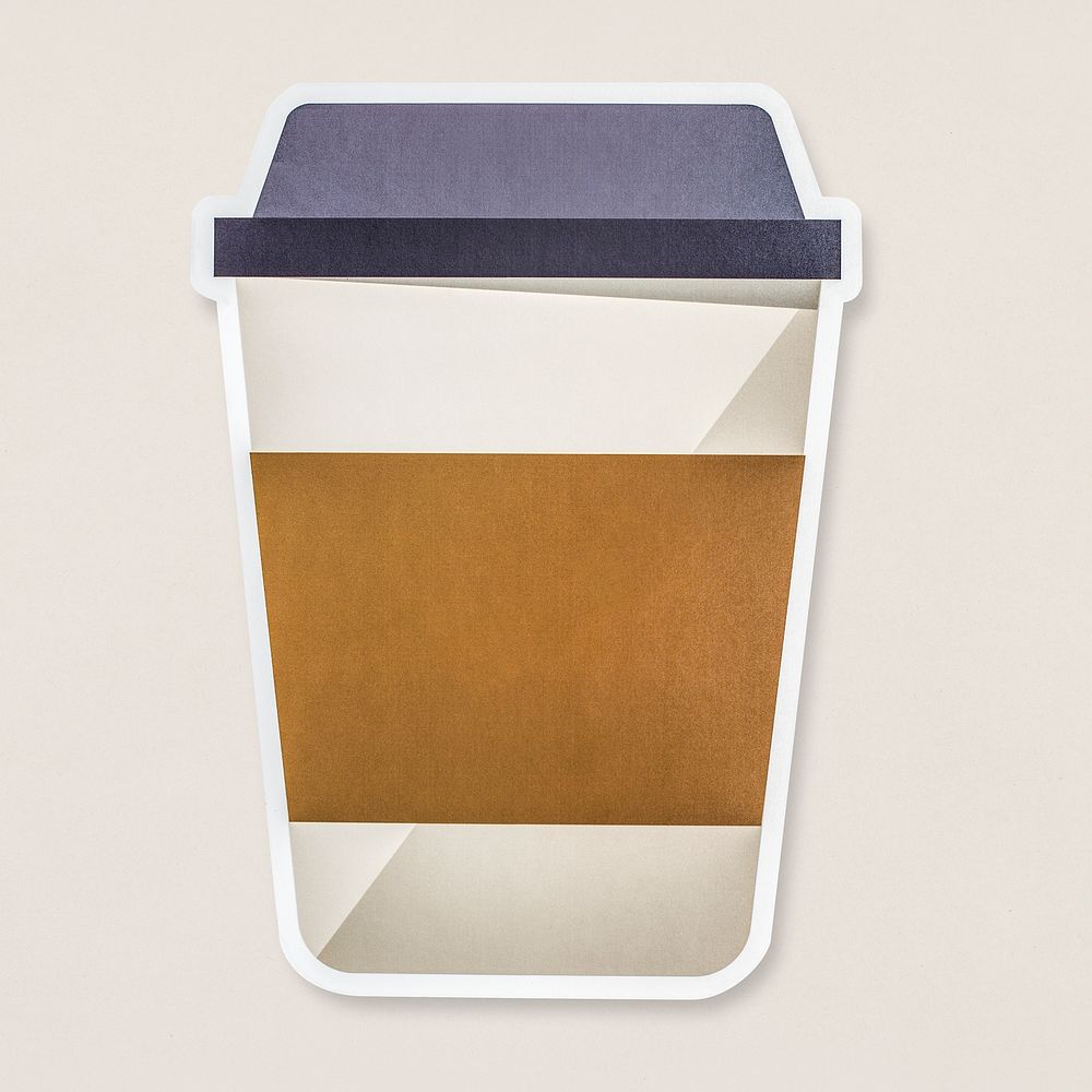 Takeaway hot beverage cup icon isolated