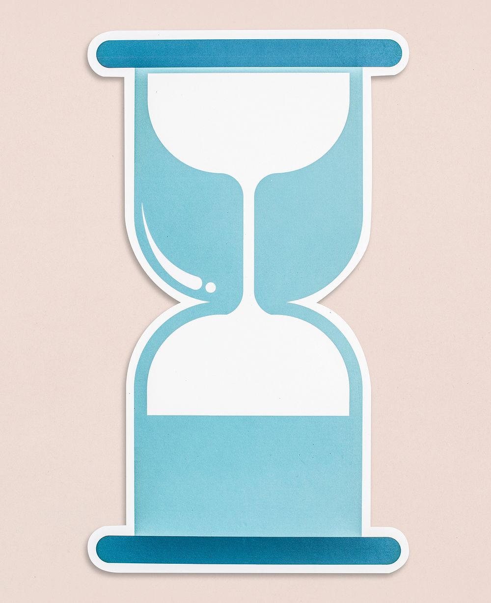 Blue hourglass icon isolated