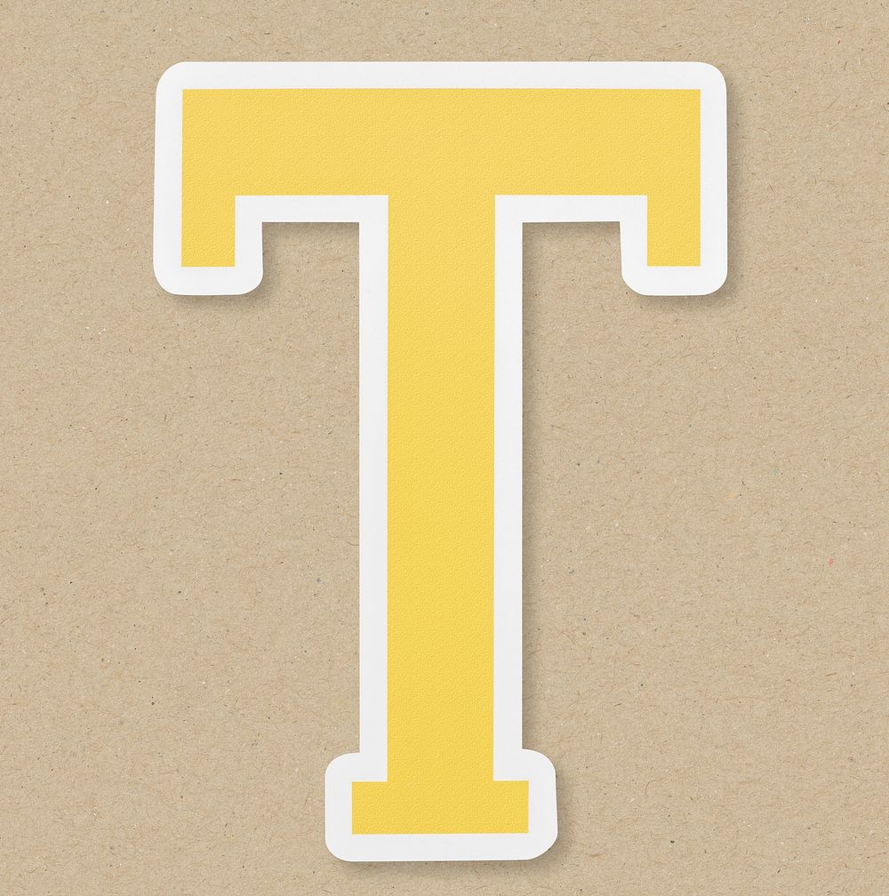 English alphabet letter T icon isolated