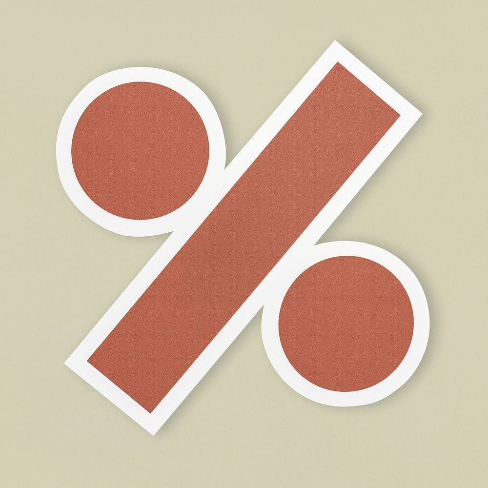 Percentage sign icon isolated