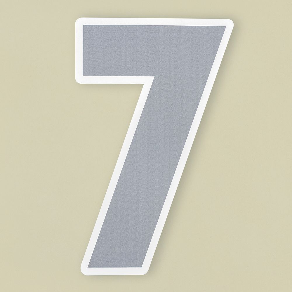 Number 7 icon isolated