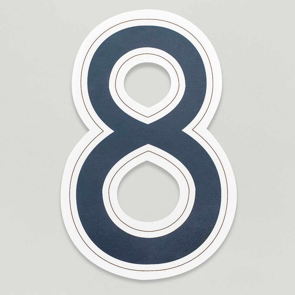 Number 8 icon isolated