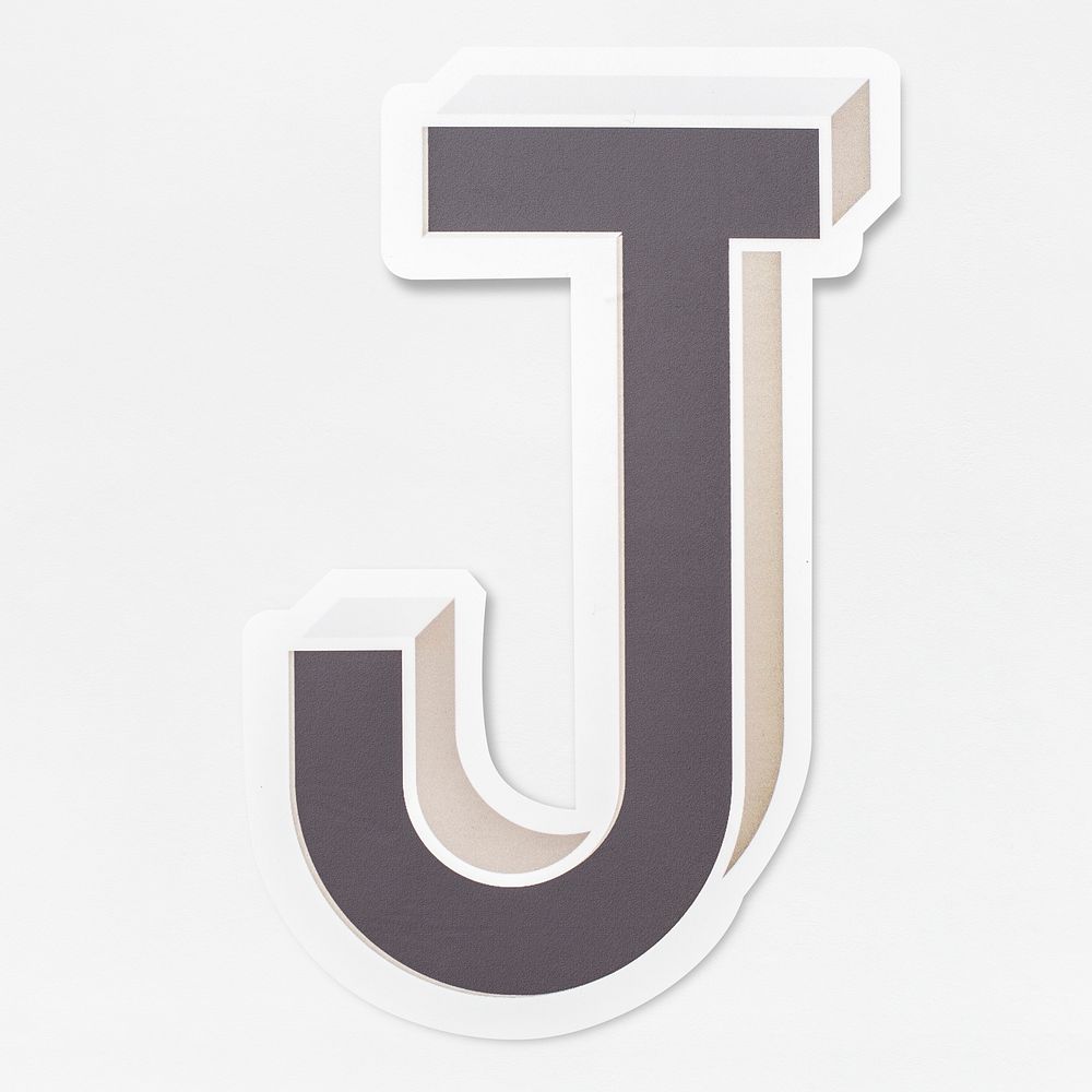 English alphabet letter J icon isolated